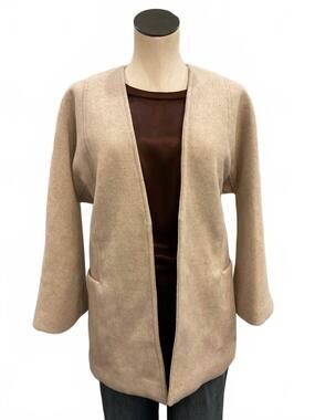NEW CRESCENT women's open-front molly wool blend jacket in bone